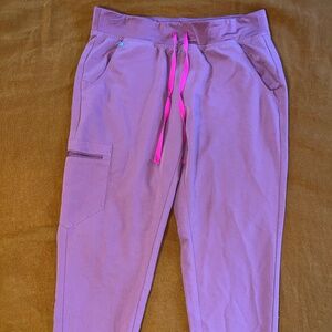 Figs Technical Collection Women's Zamora Jogger Mauve Scrub Pants Size M Petite